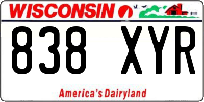 WI license plate 838XYR