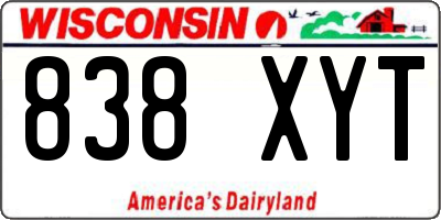 WI license plate 838XYT