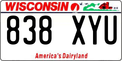 WI license plate 838XYU