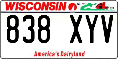 WI license plate 838XYV