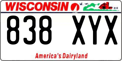 WI license plate 838XYX