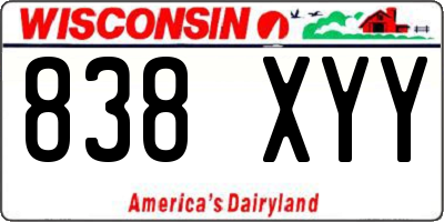 WI license plate 838XYY