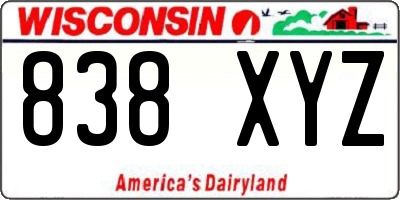WI license plate 838XYZ