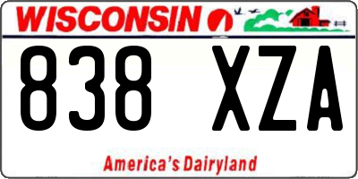 WI license plate 838XZA