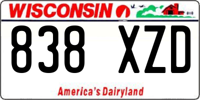 WI license plate 838XZD