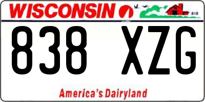 WI license plate 838XZG