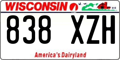 WI license plate 838XZH