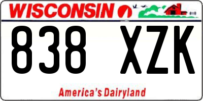 WI license plate 838XZK