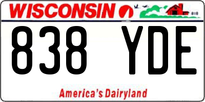 WI license plate 838YDE