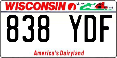 WI license plate 838YDF
