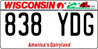 WI license plate 838YDG