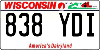 WI license plate 838YDI