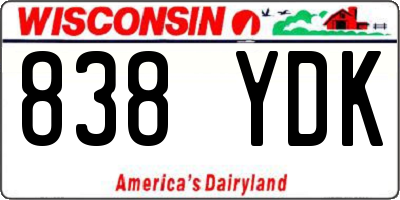 WI license plate 838YDK
