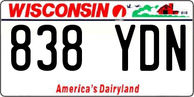 WI license plate 838YDN