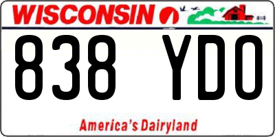 WI license plate 838YDO