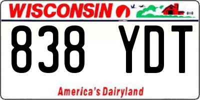 WI license plate 838YDT