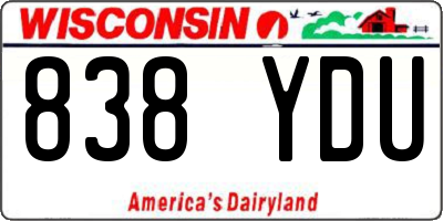 WI license plate 838YDU