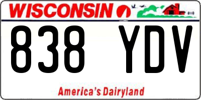 WI license plate 838YDV