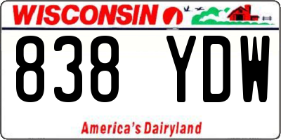WI license plate 838YDW