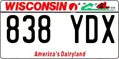 WI license plate 838YDX