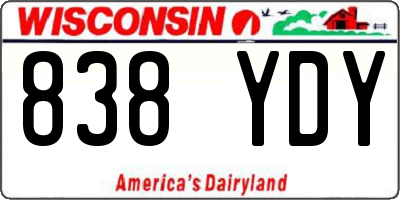 WI license plate 838YDY