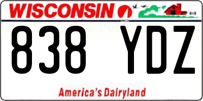 WI license plate 838YDZ