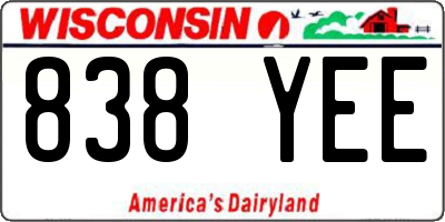 WI license plate 838YEE