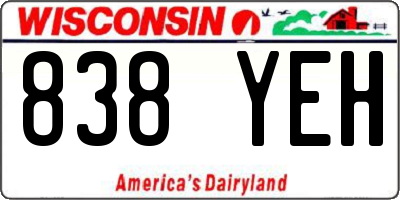 WI license plate 838YEH