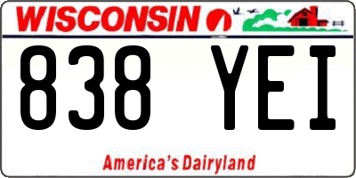 WI license plate 838YEI