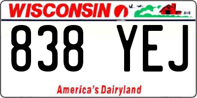 WI license plate 838YEJ