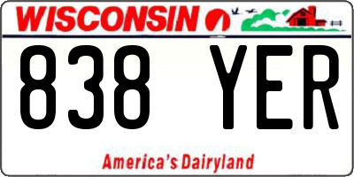 WI license plate 838YER