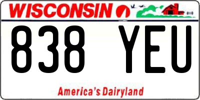 WI license plate 838YEU
