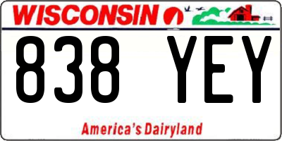 WI license plate 838YEY