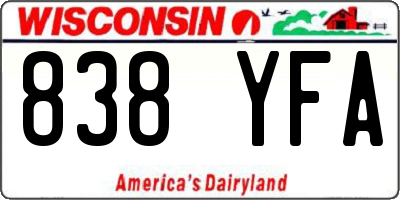 WI license plate 838YFA