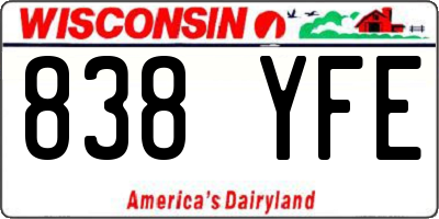 WI license plate 838YFE