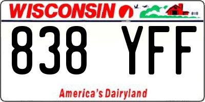 WI license plate 838YFF