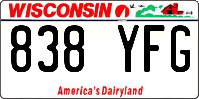 WI license plate 838YFG