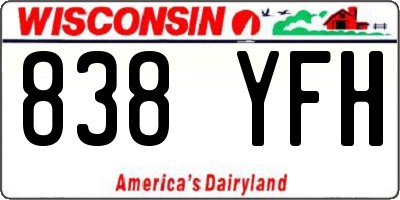 WI license plate 838YFH