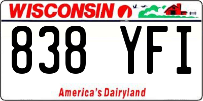 WI license plate 838YFI