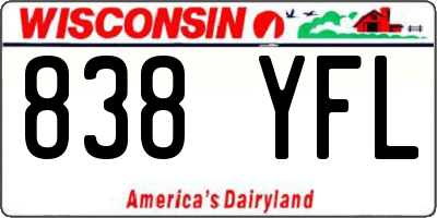 WI license plate 838YFL