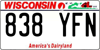 WI license plate 838YFN