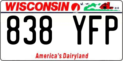 WI license plate 838YFP