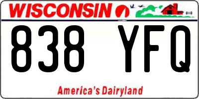 WI license plate 838YFQ