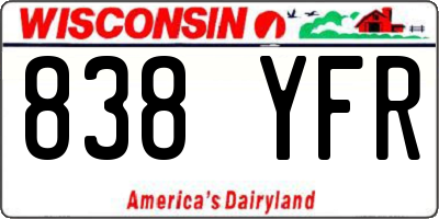 WI license plate 838YFR