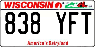 WI license plate 838YFT