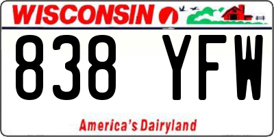 WI license plate 838YFW