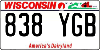 WI license plate 838YGB