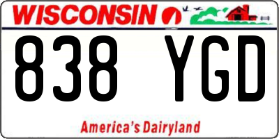 WI license plate 838YGD