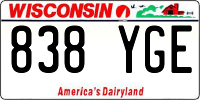 WI license plate 838YGE
