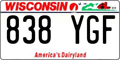 WI license plate 838YGF